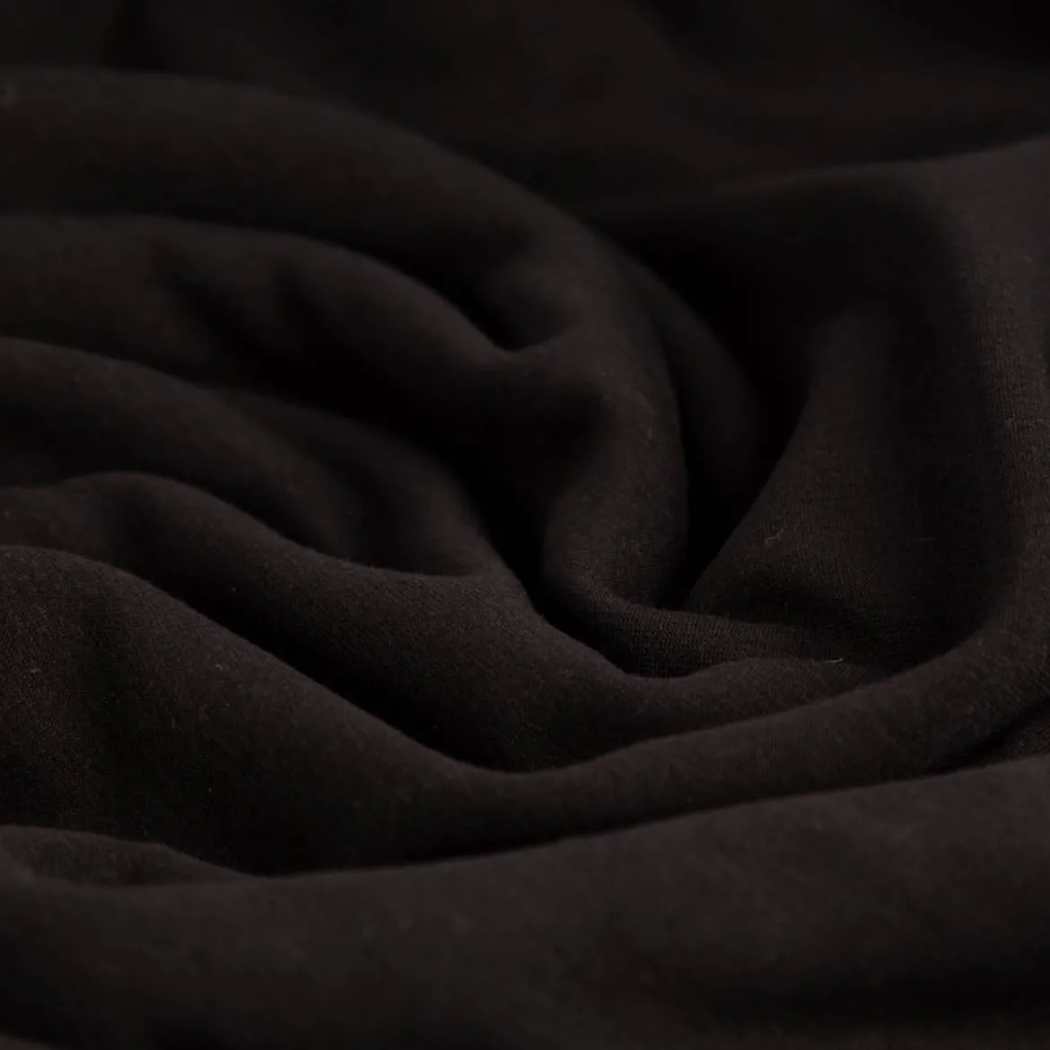 Alpenfleece Stoff uni schwarz 1,50m Breite