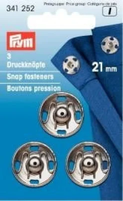Annäh-Druckknöpfe MS silberfarbig 21 mm