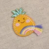 Applikation Bügelbild Ananas Regenbogen mit Fransen 40x30mm