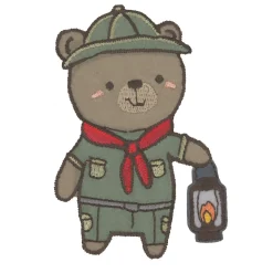 Applikation Bügelbild Scouting Bear Pfadfinder Bär grün 80x60mm (HxB)