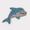 Applikation Delphin aufbügelbar blau grau 56x100mm von Prym