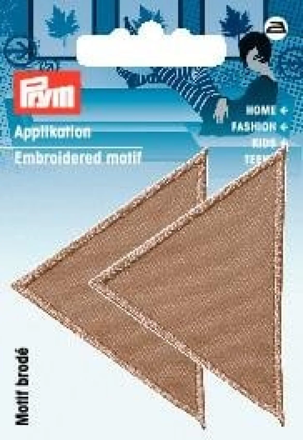 Applikation Dreiecke gross dunkel beige