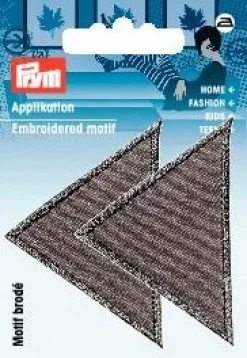 Applikation Dreiecke gross grau