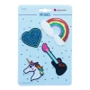 Applikationen Set 4 Stück Einhorn Regenbogen Gitarre