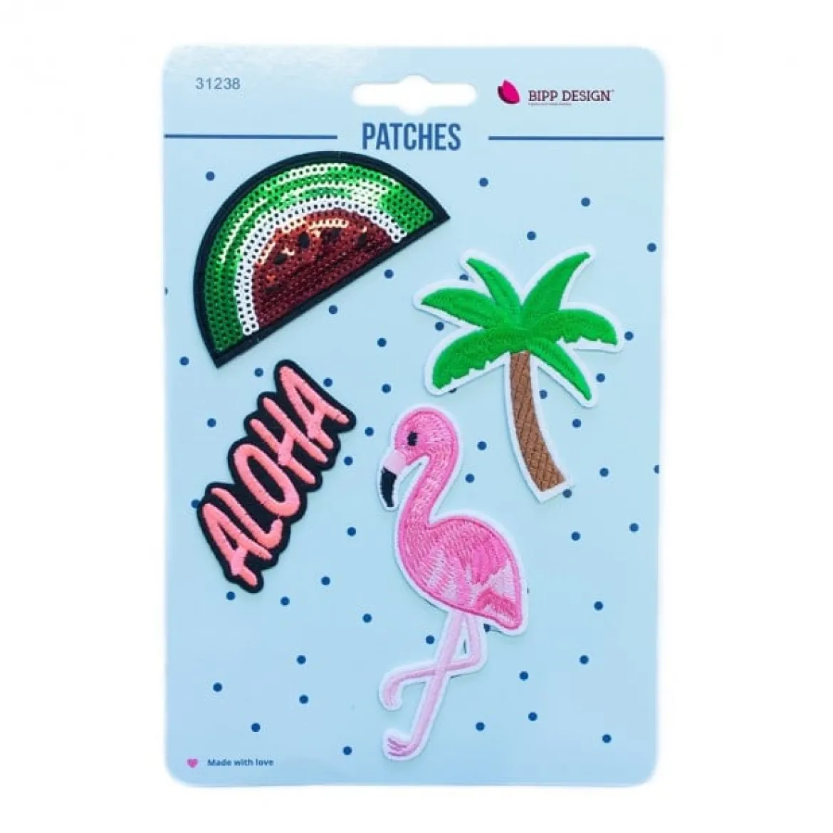Applikationen Set 4 Stück Flamingo Palme Aloha Melone