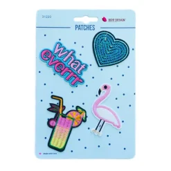 Applikationen Set 4 Stück Flamingo Cocktail