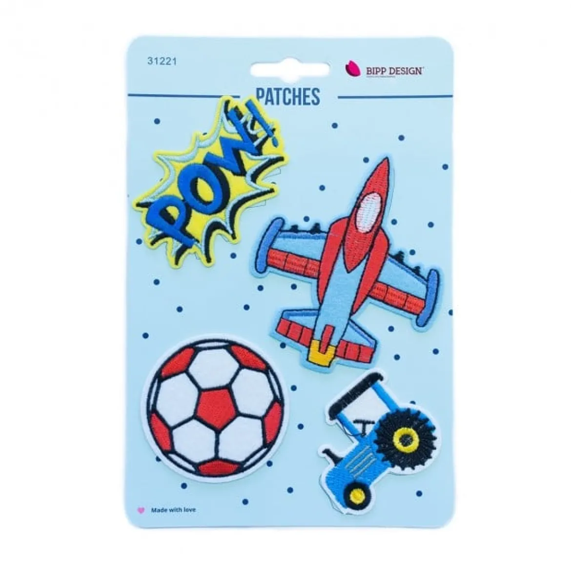 Applikationen Set 4 Stück Flugzeug Fußball Traktor