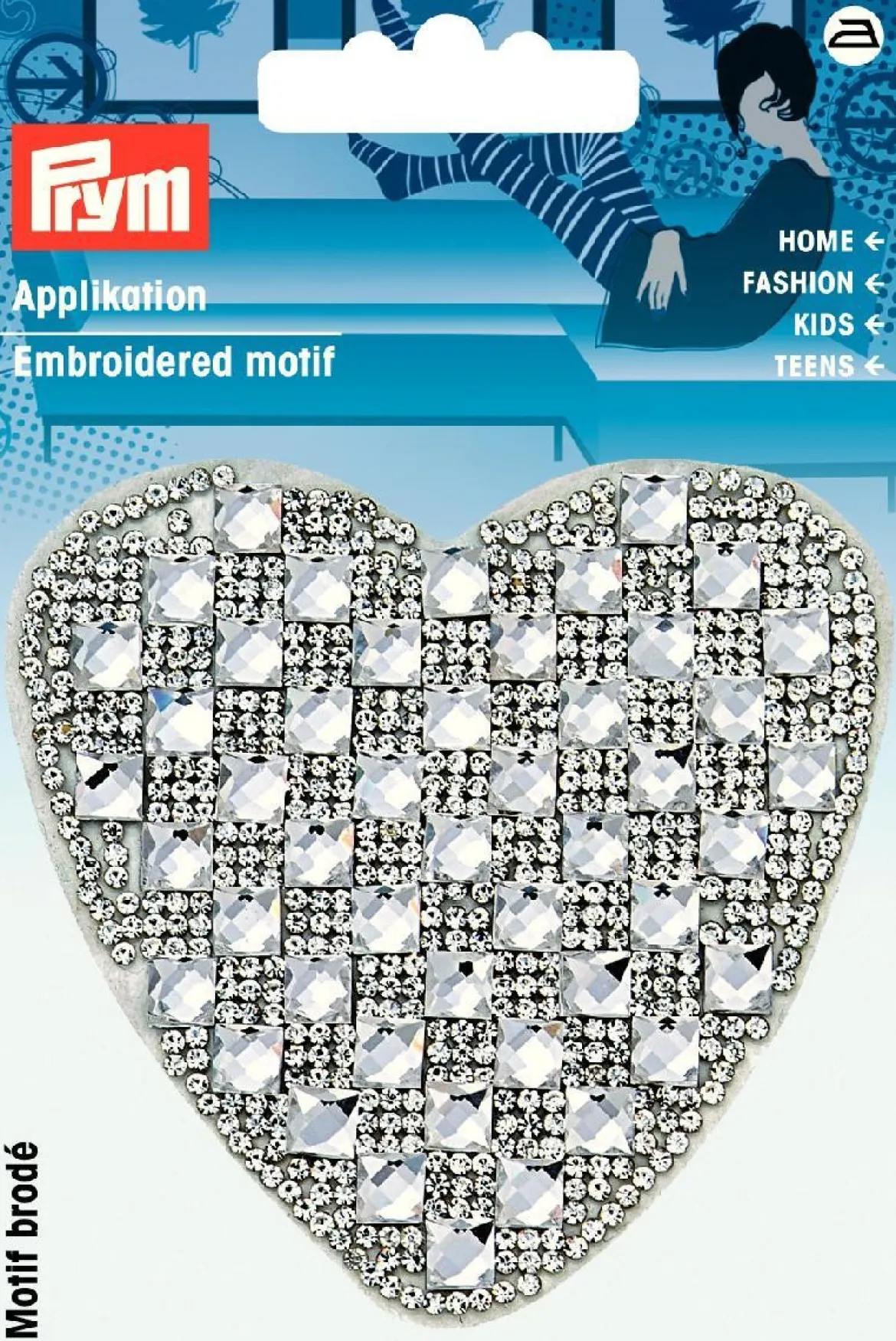 Applikation Glamourtransfer Herz silber