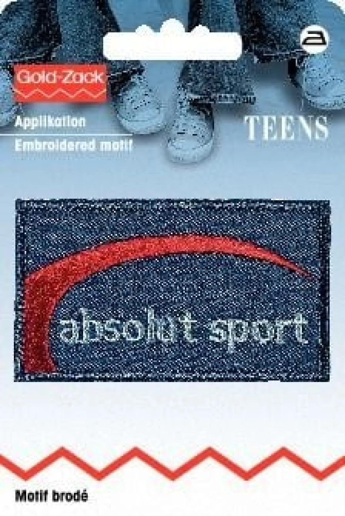 Applikation Jeanslabel absolut sport