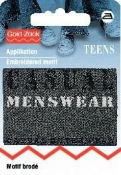 Applikation Jeanslabel schw Rechteck Casual Menswear
