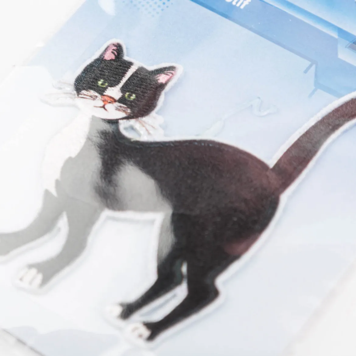 Applikation Katze selbstklebend/aufbügelbar schwarz weiß 70x78mm von Prym