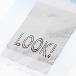 Applikation LOOK! Jeanslabel zum Aufnähen grau 46x74mm von Prym