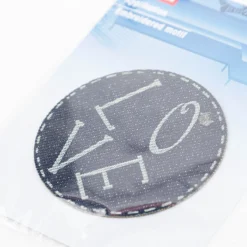 Applikation LOVE gelasert selbstklebend/aufbügelbar Jeansstoff blau 60mm von Prym
