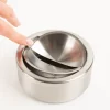 Aschenbecher mit Klappdeckel aus Metall 12x5cm (DxH)