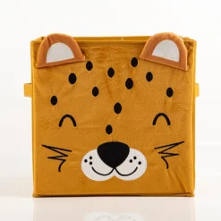 Aufbewahrungsbox Löwe faltbar mit Henkeln braun 29x29x29cm