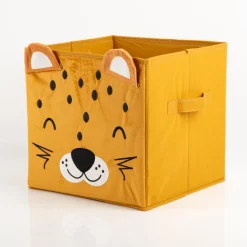 Aufbewahrungsbox Löwe faltbar mit Henkeln braun 29x29x29cm