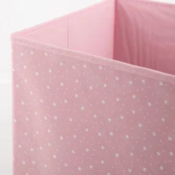 Aufbewahrungsbox Sternchen faltbar mit Henkeln rosa 29x29x29cm