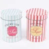Aufbewahrungsdose Retro Tea Blech hellblau weiß 16x22cm