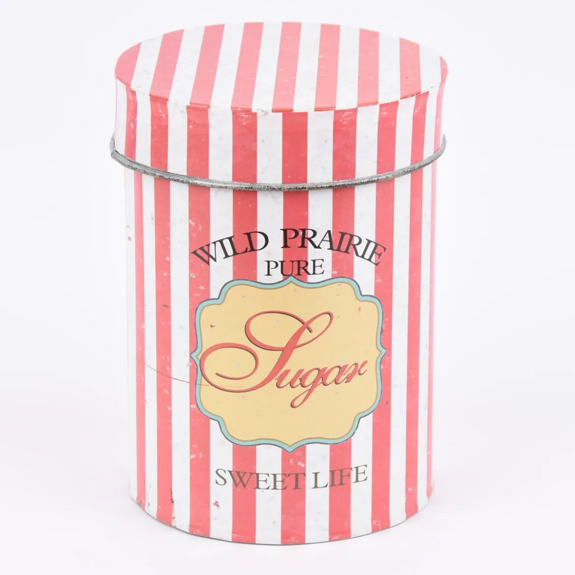 Aufbewahrungsdose Retro Tea Blech rot weiß 16x22cm