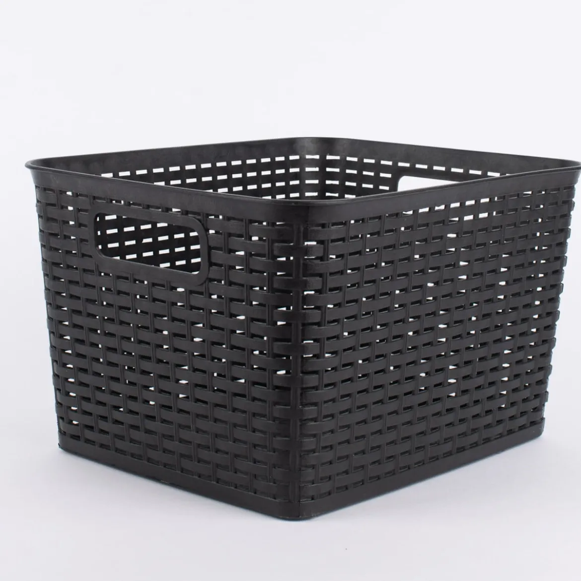 Aufbewahrungskorb geflochten Kunststoff groß 35x29x21cm