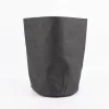 Aufbewahrungskorb klein rund Lederpapier schwarz 26x38cm