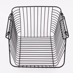 Aufbewahrungskorb zum Stapeln hoch Metallgitter schwarz 27x30x22cm