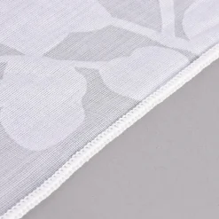 Ausbrenner Gardinenstoff transparent raumhoch mit Bleiband Blätter abstrakt weiß 3,00m Höhe