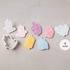Ausstecher mit Stempelgriff Einhorn 6er Set aus Kunststoff für Backen und DIY von Creativ Company