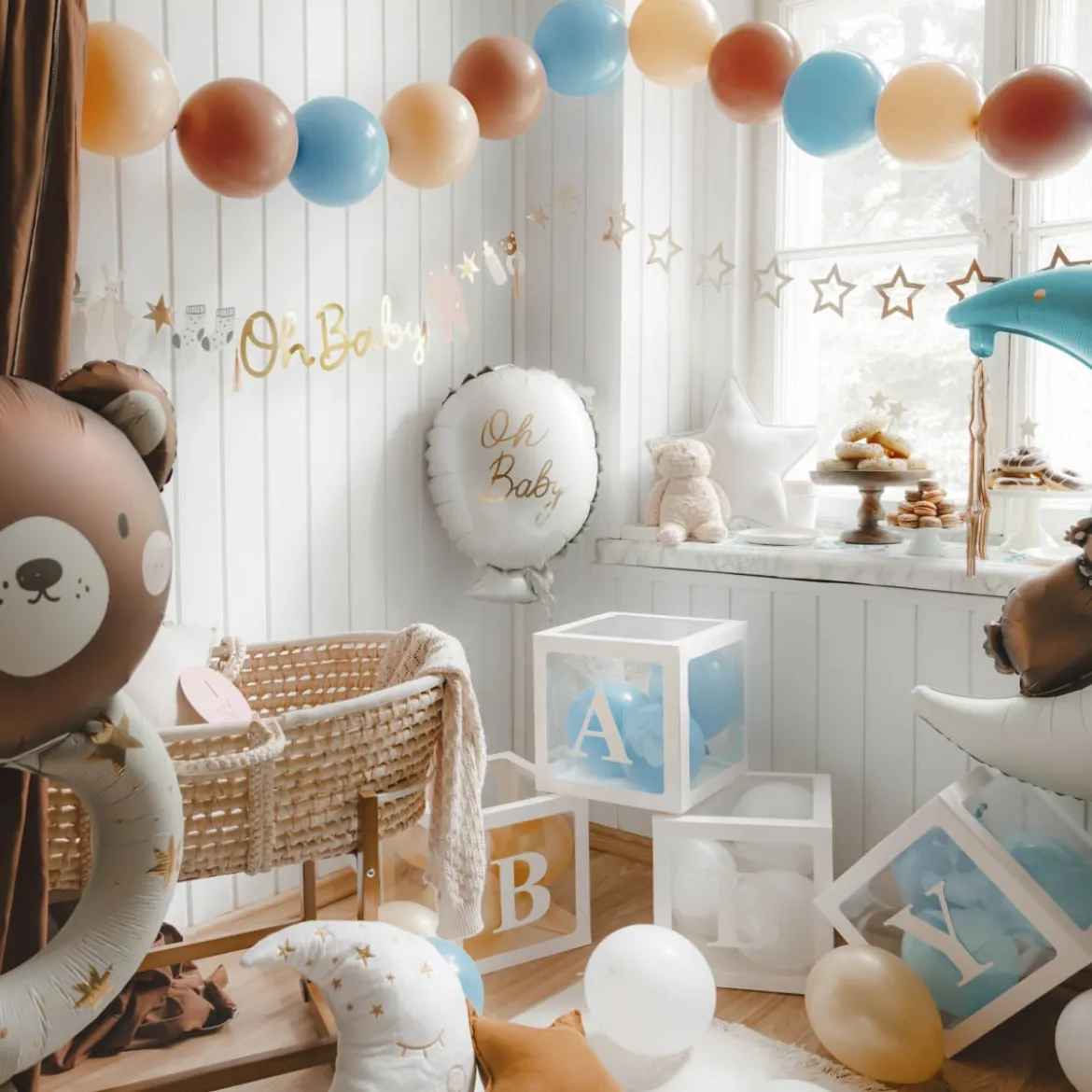 Baby Shower Girlande OH BABY 17teilig 2,5m