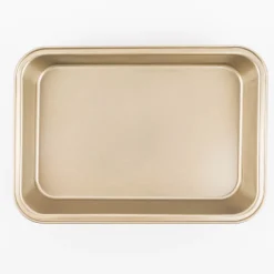 Backform und Bratform aus Metall goldfarbig 34x24x5,8cm