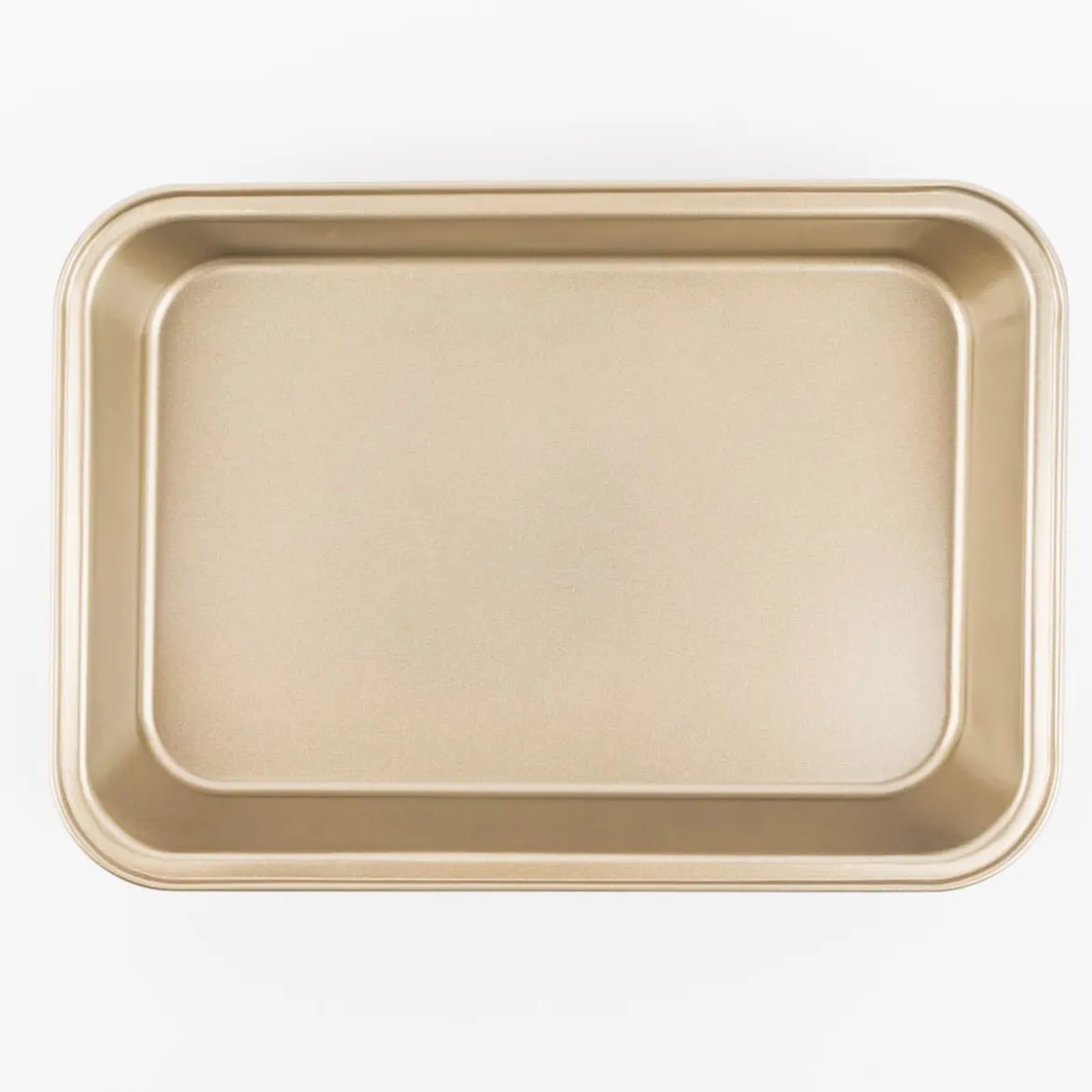 Backform und Bratform aus Metall goldfarbig 34x24x5,8cm