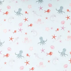 Badeanzugstoff UPF 50 bi-elastisch recycelt Sea Life mint 1,50m Breite
