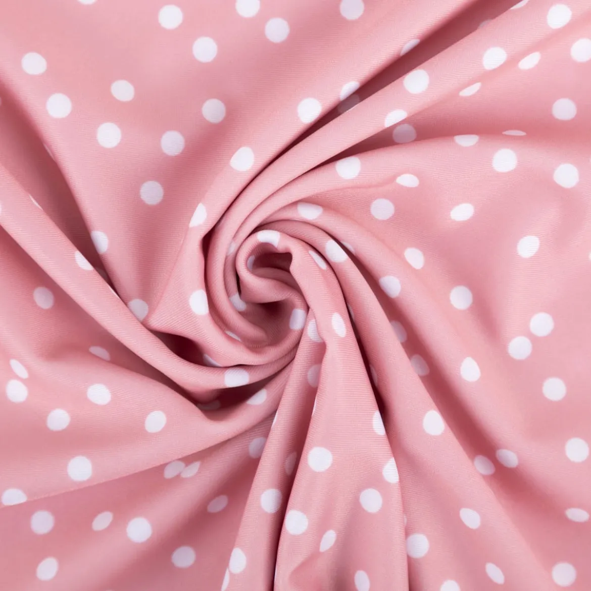 Badeanzugstoff UPF 50 bi-elastisch recycelt Punkte rosa 1,50m Breite