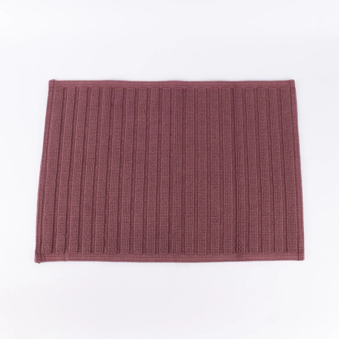 Badematte gestreift einfarbig aubergine 50x70cm
