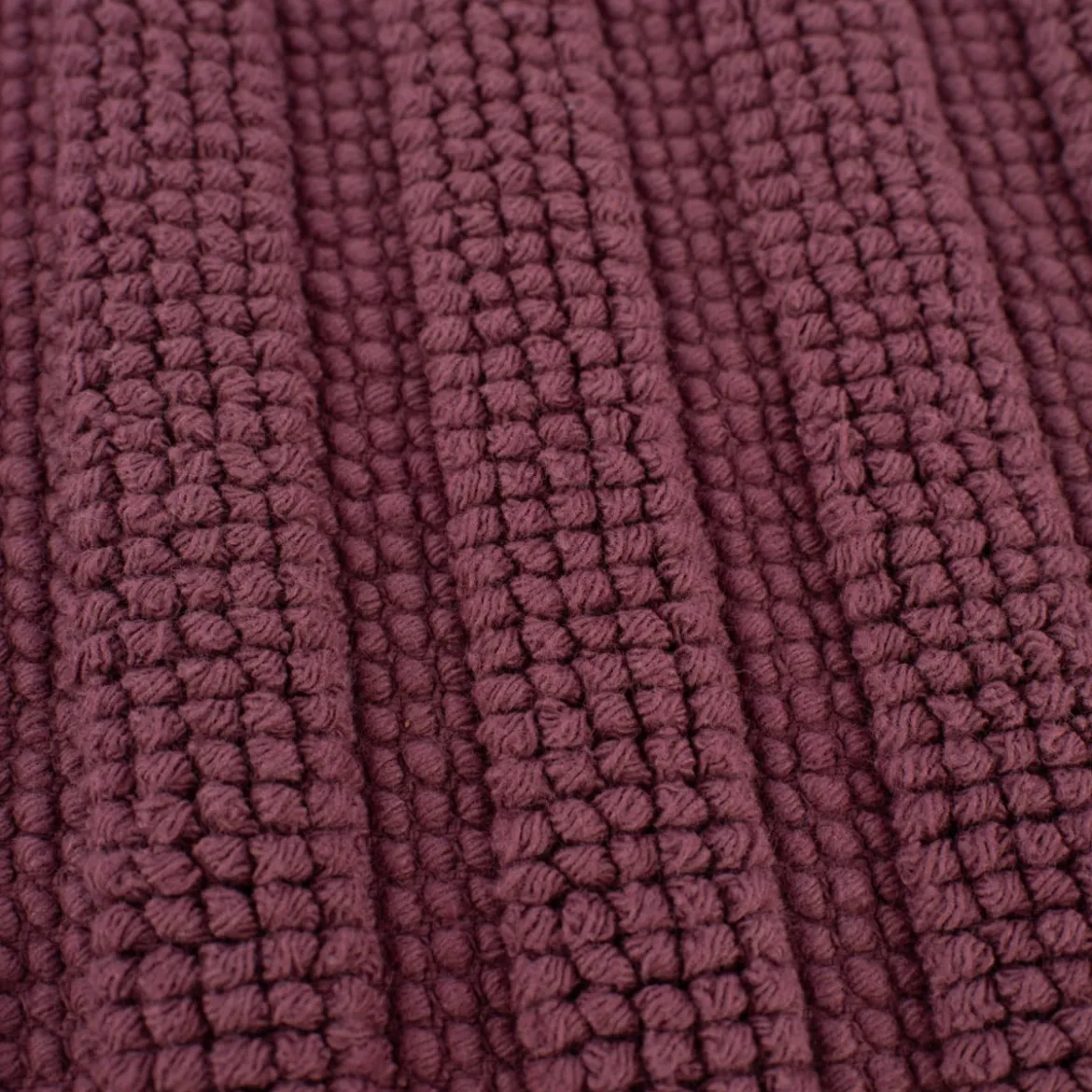Badematte gestreift einfarbig aubergine 50x70cm