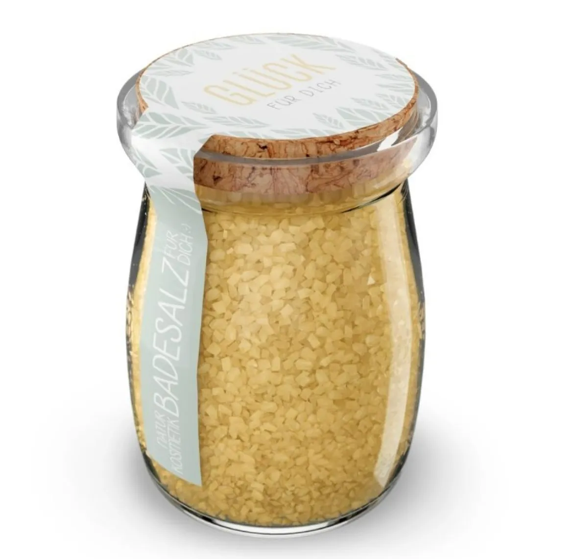 Badesalz Naturkosmetik Glück für dich im Glastopf mit Korken 125g von La Vida