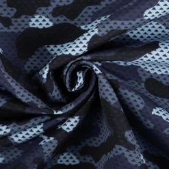 Badeshorts Stoff Camouflage recycelt wasserabweisend schnell trocknend blau 1,48m Breite