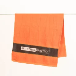 Badetuch aus Baumwolle Anti Stress Handtuch orange schwarz weiß 70x140cm von La Vida