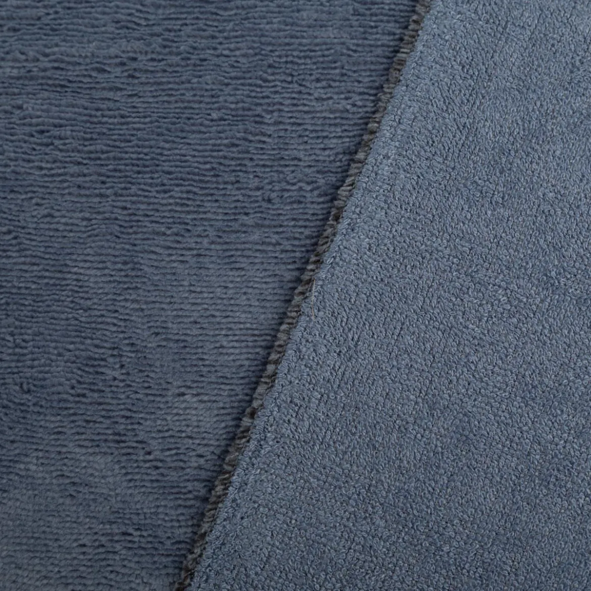 Bambus Fleece Stoff mit Baumwolle uni blau 1,45m Breite