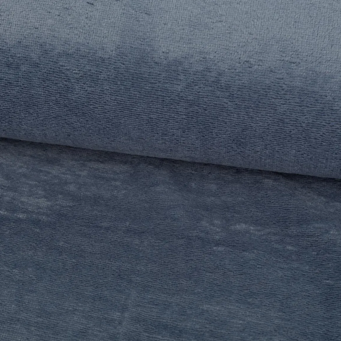 Bambus Fleece Stoff mit Baumwolle uni blau 1,45m Breite