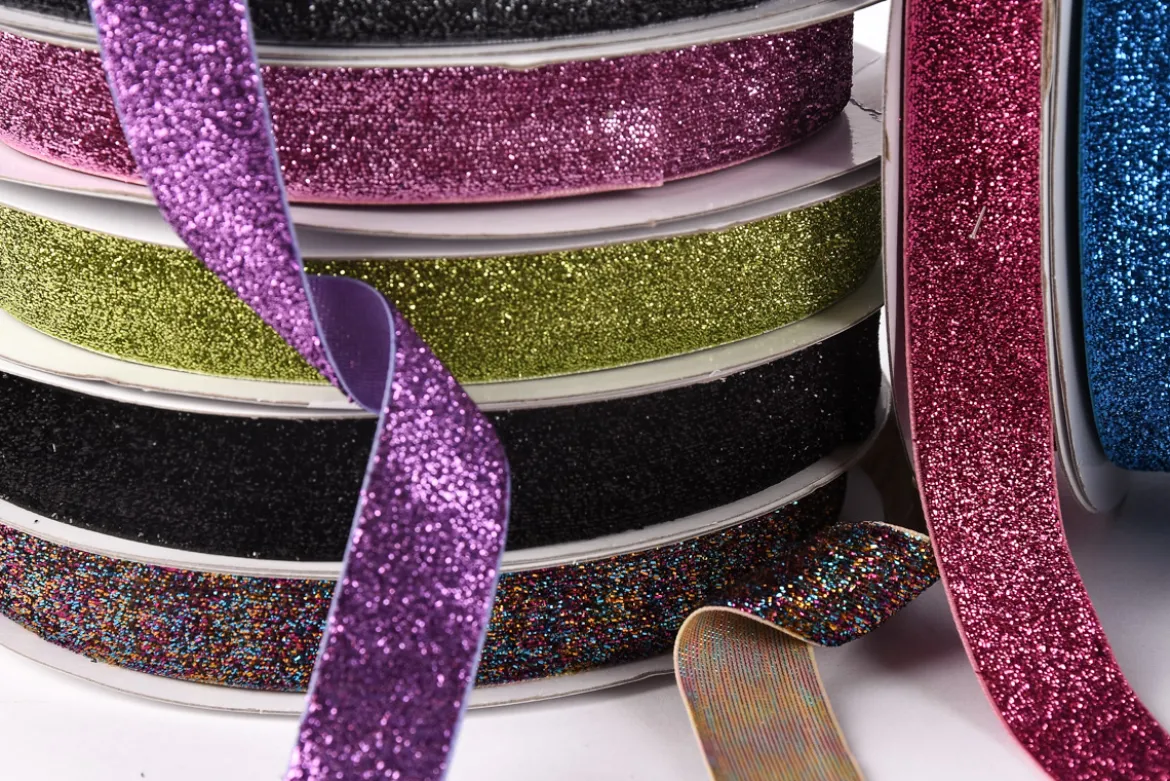 Band Glitzer lila Breite: 2,5cm