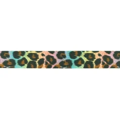 Band Leopardenmuster pastel rainbow Meterware Breite: 25cm