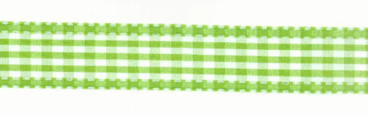 Band Zierband apfelgrün kariert Breite: 2,5cm