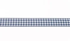 Band Zierband kariert dunkelblau Breite: 1,5cm