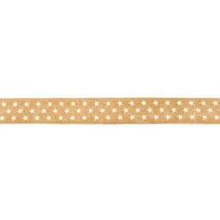 Baumwollband beige weiß Sterne Breite: 1,5cm