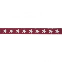 Baumwollband braun weiß Sterne Breite: 1,5cm