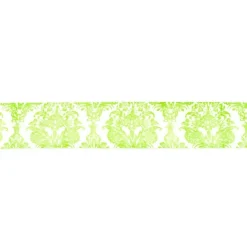 Baumwollband creme mit Ornament grün Breite: 2,5cm