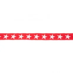 Baumwollband rot weiß Sterne Breite: 1,5cm