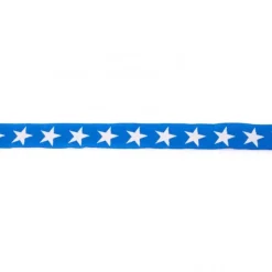 Baumwollband royal blau weiß Sterne Breite: 1,5cm