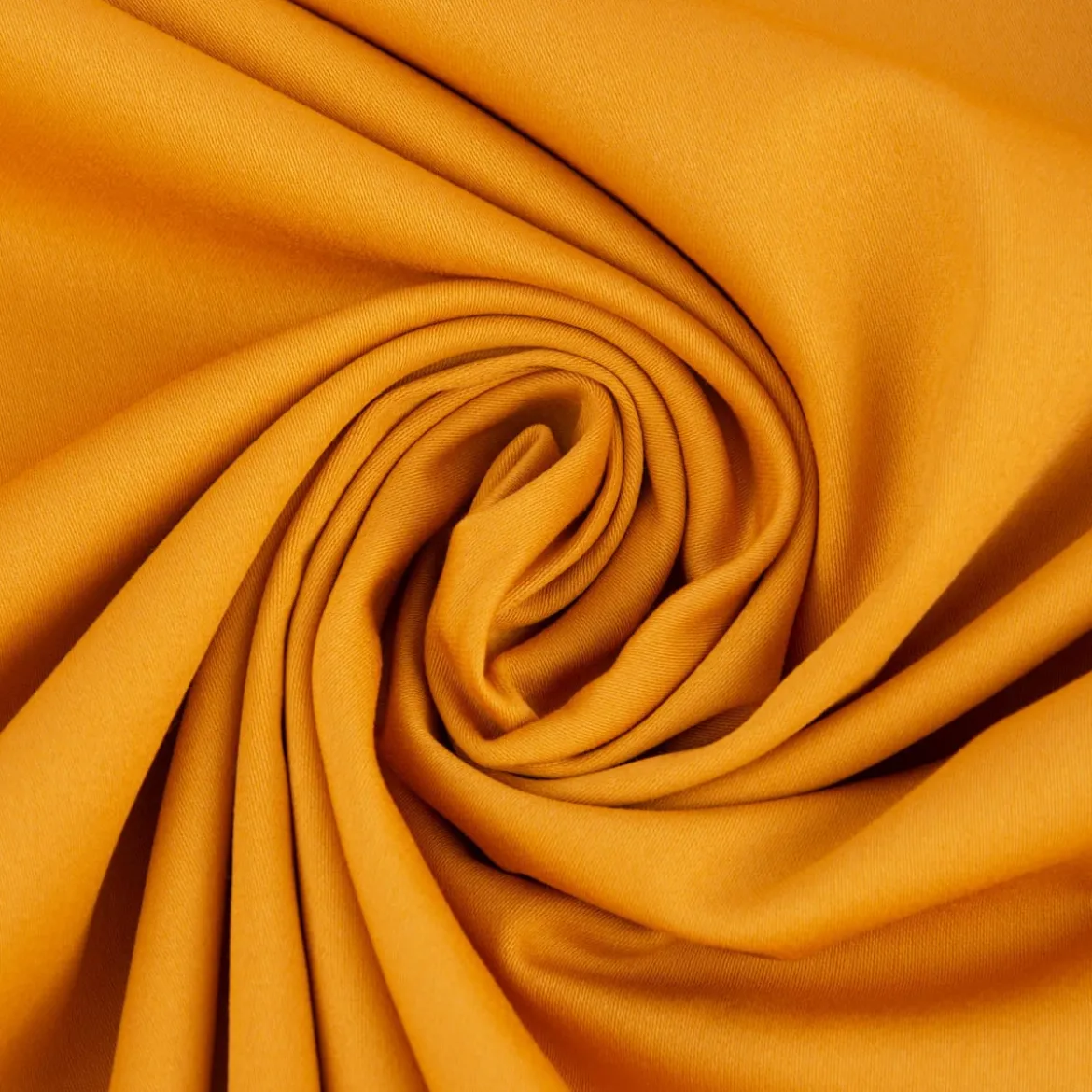 Baumwolle Stoff Meterware Satin Spandex gelb ocker 1,45m Breite